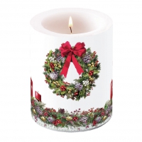 decorative candle - Bow On Wreath