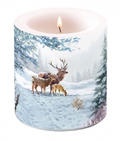 Decorative candle small - Deer Family