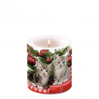 Decorative candle small - Christmas Kitten
