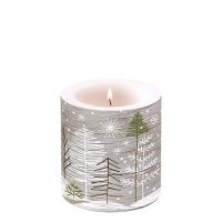 Bougie décorative petite - Candle small Trees on wood