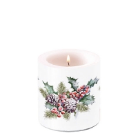 Decorative candle small - Holly And Berries