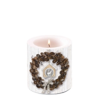 Decorative candle small - Pine Cone Wreath