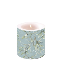 Decorative candle small - Mistletoe All Over Green