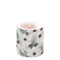 Decorative candle small - Candle small Pine cone all over