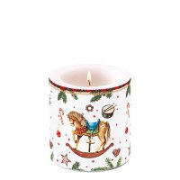 Decorative candle small - Classic rocking horse white