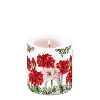 Świeca dekoracyjna mała - Blooming amaryllis white