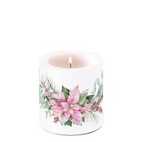 Bougie décorative petite - Pink poinsettia