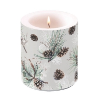 Decorative candle medium - Candle medium Pine cone all over