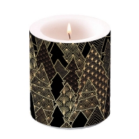 Bougie décorative moyenne - Candle medium Luxury trees black