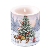 Dekorkerze mittel - Candle Medium Winter Animals
