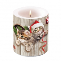 Soporte para velas decorativas - Candle medium Curious kittens