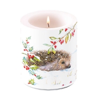 Bougie décorative moyenne - Candle Medium Hedgehog In Winter
