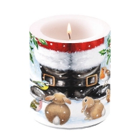 Decoratieve kaars medium - Candle Medium Looking Up To Santa