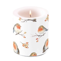 Candela decorativa media - Candle Medium Robin Family