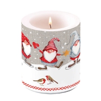 Decorative candle medium - Candle Medium Skating Dwarfs