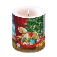 Средняя декоративная свеча - Candle medium Wooden rocking horse