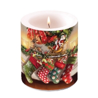 Candela decorativa media - Candle medium Hanging stockings