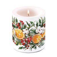 Dekorkerze mittel - Winter oranges