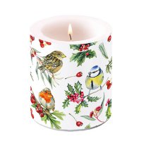 Decoratieve kaars medium - Birds in winter