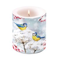 Decoratieve kaars medium - Birds in the snow