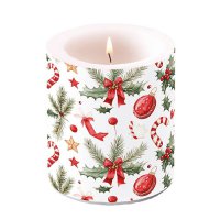 Decorative candle medium - Christmas elements