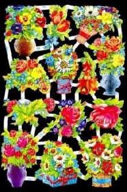 Images brillantes avec du mica argenté - Rosen und verschiedene Blumen
