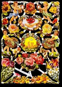 Glanzbilder - Blumenbogen in gelb
