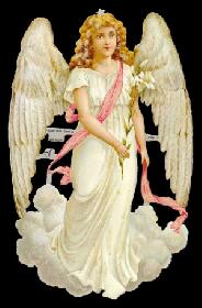 Glanzbilder - großer Engel auf Wolke