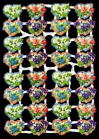 Glanzbilder - kleine Blumenherzen