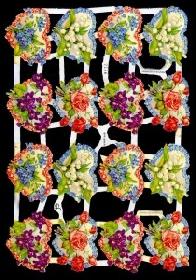 Glanzbilder - blaue Blumenherzen