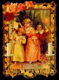 immagini lucide - 3 Kinder mit Kerzenrahmen