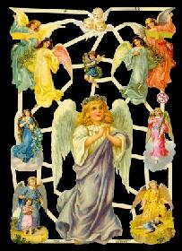 Glanzbilder - großer und 6 mittlere Engel 