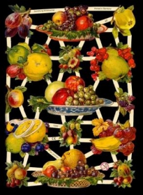 Immagini lucide con mica d´argento - Obstkorb mit heimischen Obst und Zitrusfrüchten