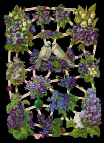 Imágenes brillantes con mica plateada - lila Blumen