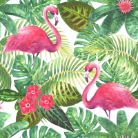 Serviettes 33x33 cm - Tropical Flamingo