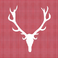 Servilletas 33x33 cm - Christmas deer head red