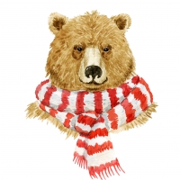 Serviettes 33x33 cm - Winter Brown Bear