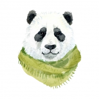 餐巾33x33厘米 - Winter Panda Bear