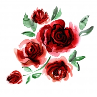 Servietten 33x33 cm - Roses Bouquet