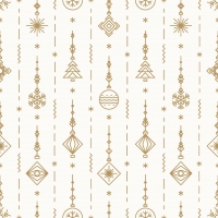 Serviettes 33x33 cm - Golden Christmas Pattern