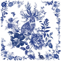 Servietten 33x33 cm - Fairytale Hare blue