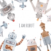 Салфетки 33x33 см - I am Robot