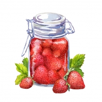 Салфетки 33x33 см - Happy with Strawberry