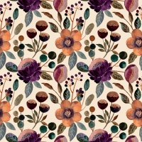 Serviettes 33x33 cm - Violet floral pattern