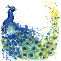 餐巾33x33厘米 - Coloured Peacock