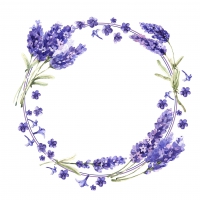 Servietten 33x33 cm - Lavender wreath