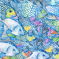 Napkins 33x33 cm - Rainbow fishs