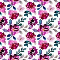 Serviettes 33x33 cm - Lilac floral pattern