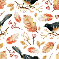 Napkins 33x33 cm - Autumn birds