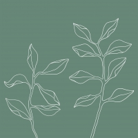 Servietten 33x33 cm - Natural Plant turquoise